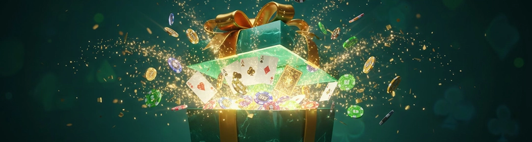 TrueLuck | TrueLuck glazen piramide gevuld met gouden munten, casino fiches en speelkaarten