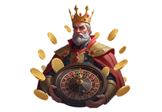 TrueLuck | TrueLuck koning met een gouden kroon naast een groot magisch schild